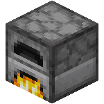 Un four allumé dans Minecraft