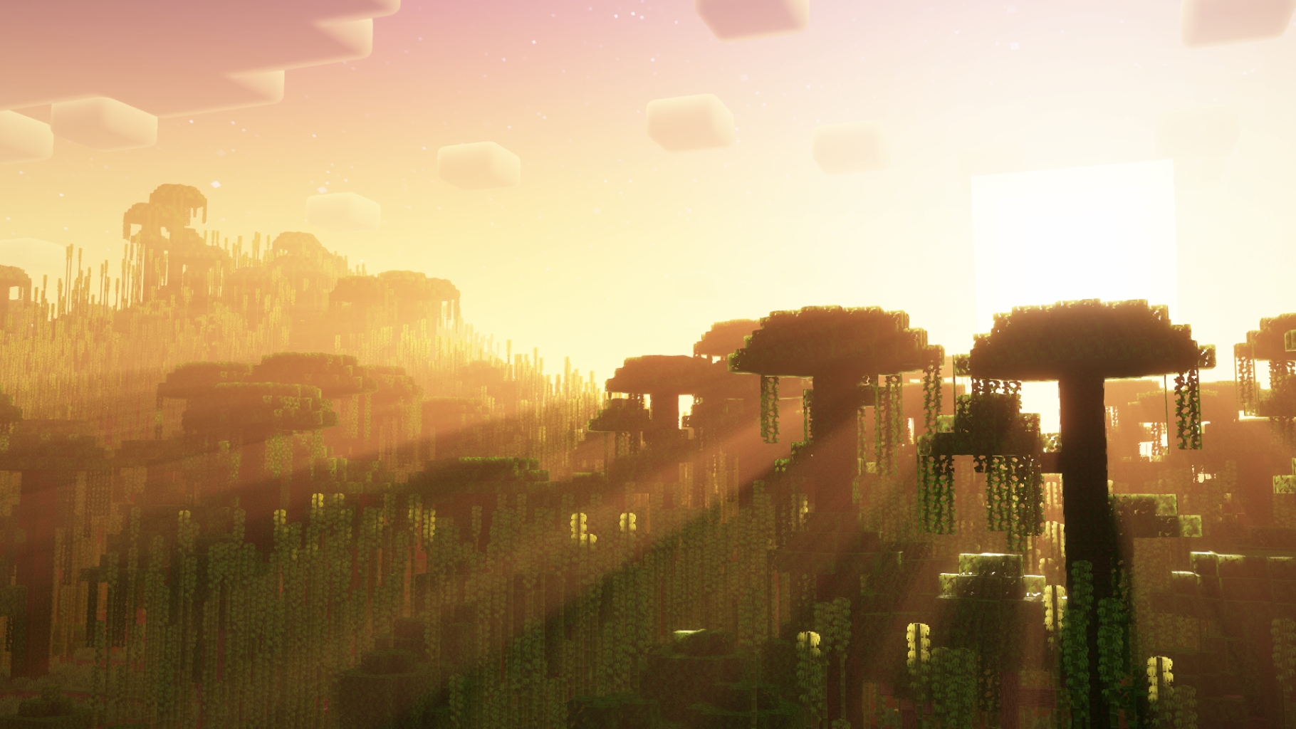 Minecraft – rayons de lumière intensifiés avec Fantasy Shaders