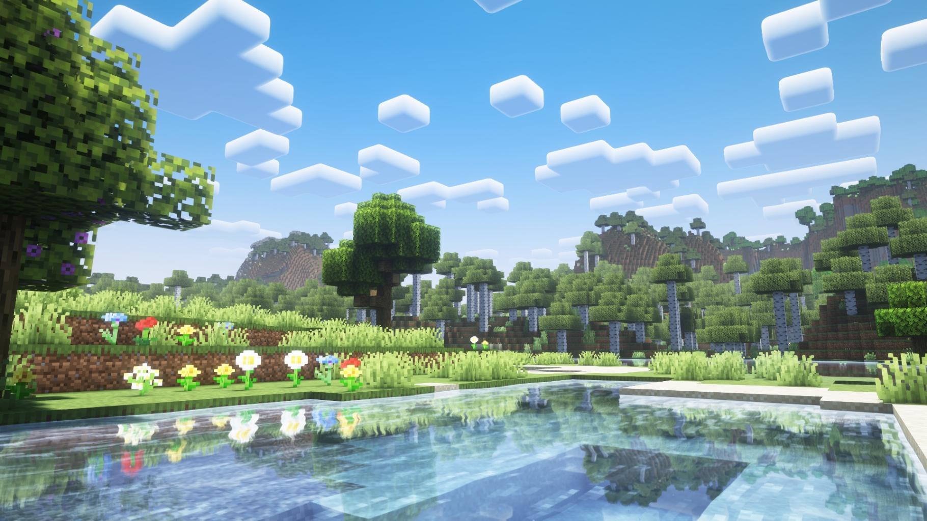 Minecraft – journée lumineuse avec Fantasy Shaders Reimagined