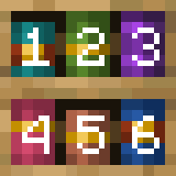 Schéma montrant la correspondance entre les emplacements d’une bibliothèque sculptée et la puissance du signal redstone.