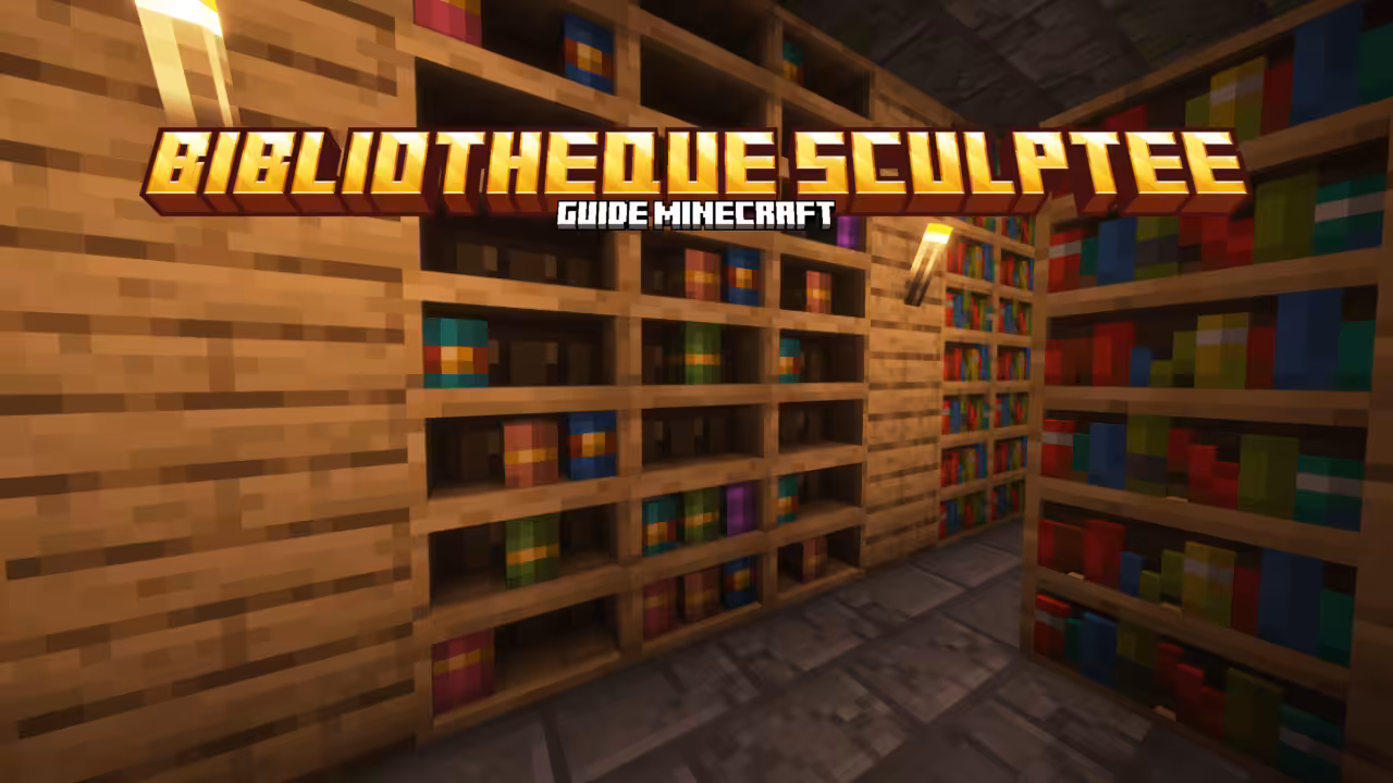 Bibliothèque sculptée dans Minecraft : Guide complet Bibliotheque sculptee