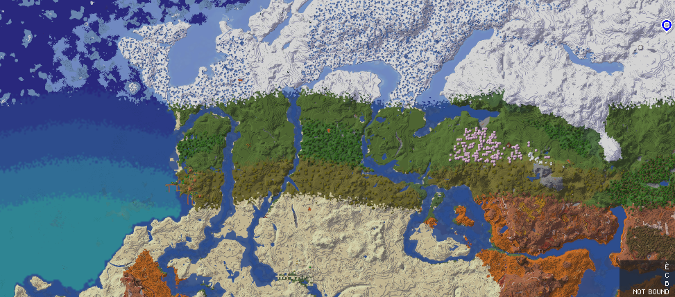 Carte Minecraft en génération linéaire avec Natural Temperature