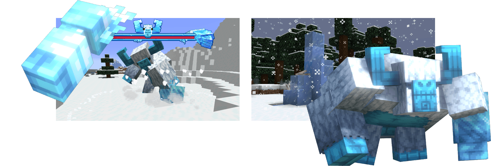 Le Yeti surgissant dans les toundras glacées de Minecraft.