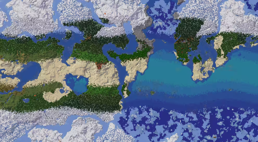 Carte Minecraft en génération simplifiée avec Natural Temperature