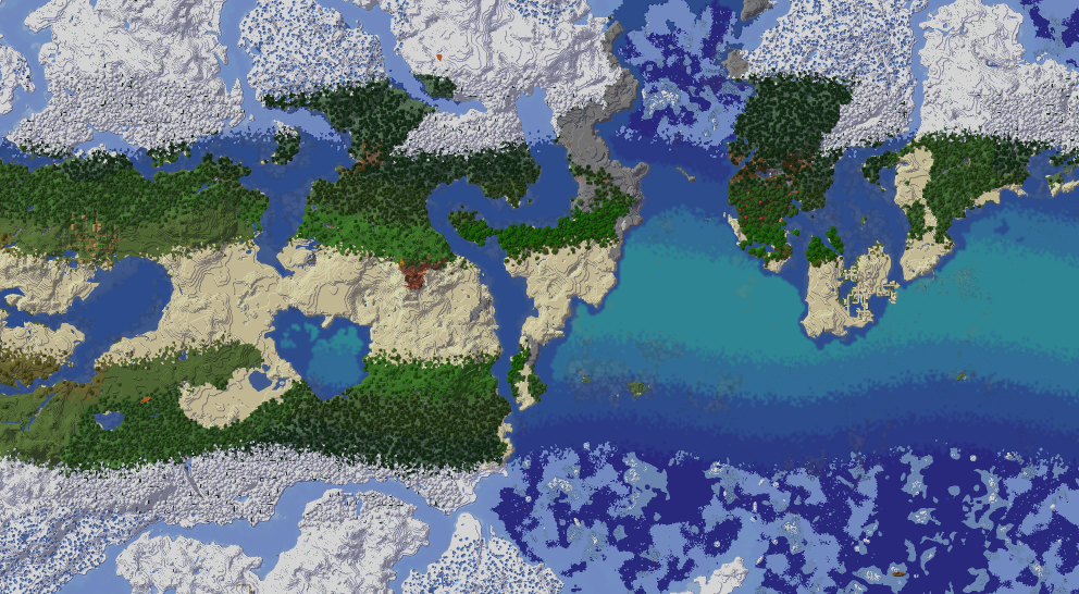 Carte Minecraft en génération simplifiée avec Natural Temperature