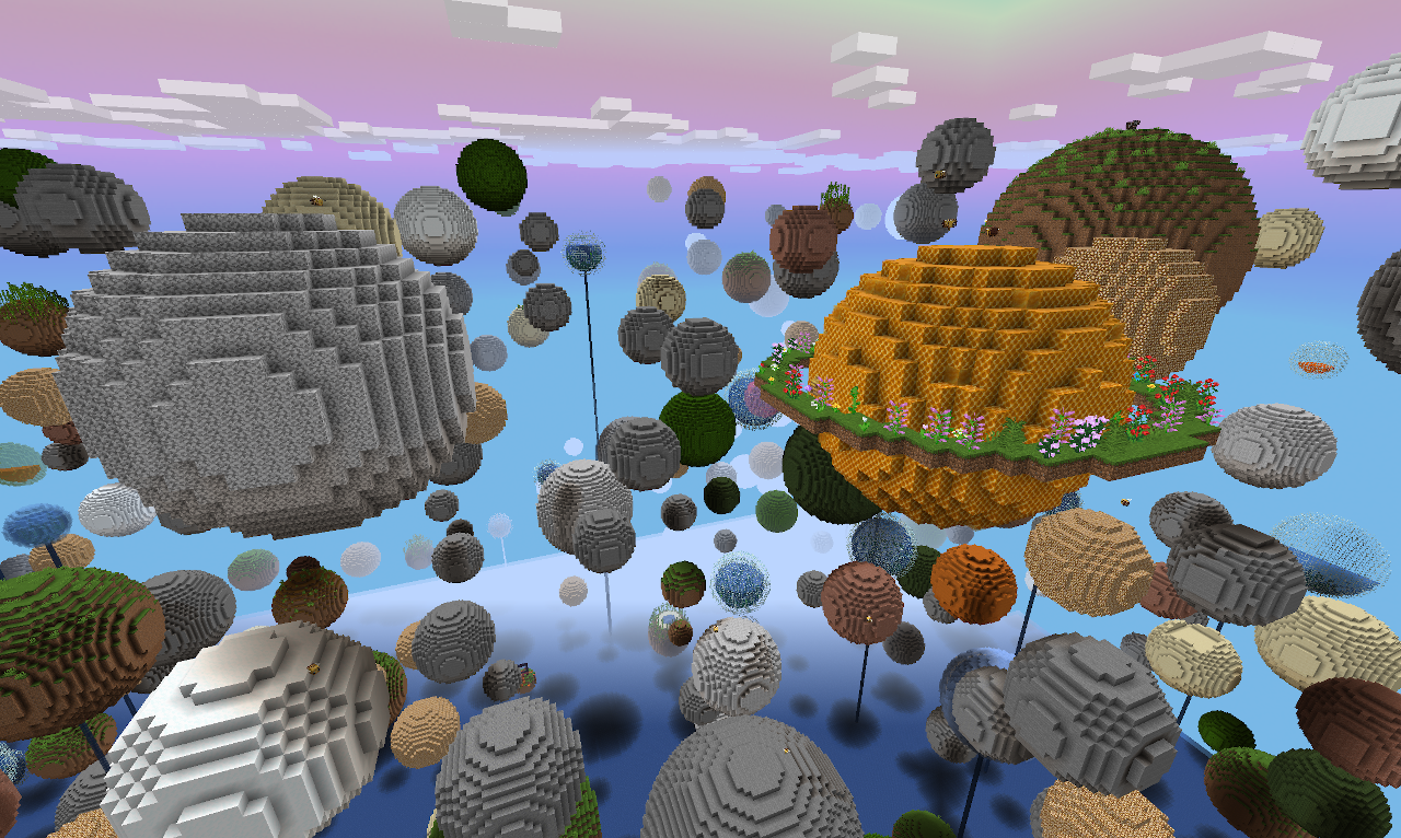 Horizon rempli de sphères flottantes dans Starry Skies