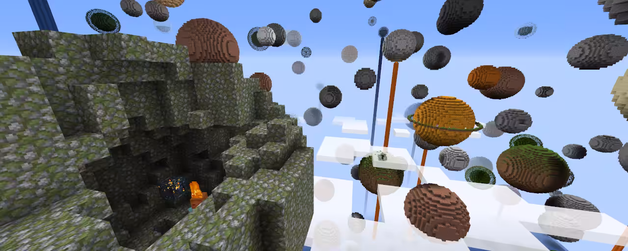 Sphère flottante avec un spawner dans le mod Starry Skies