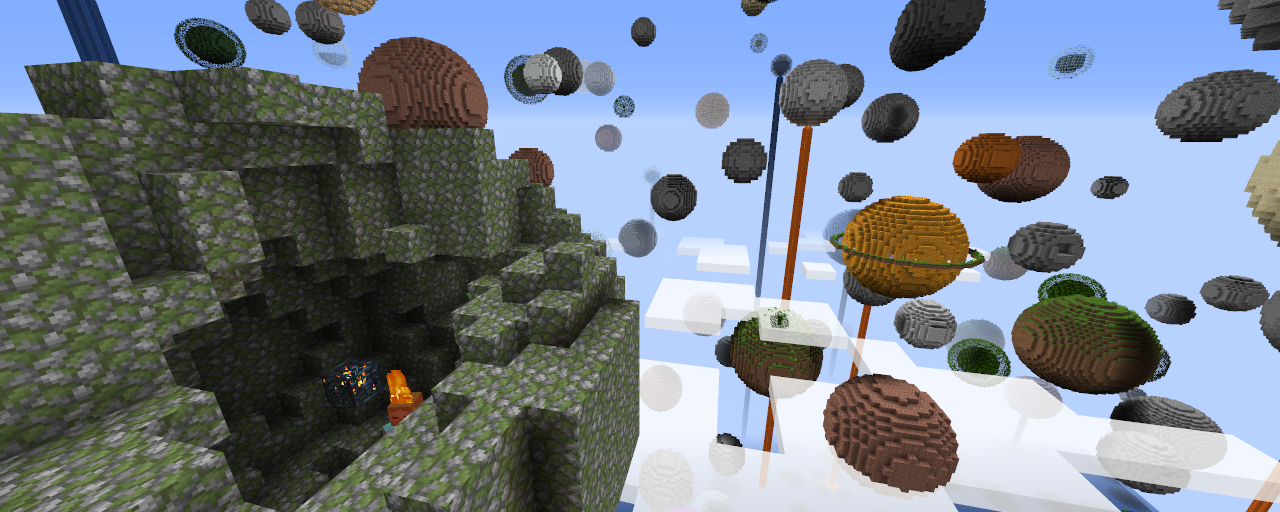 Sphère flottante avec un spawner dans le mod Starry Skies