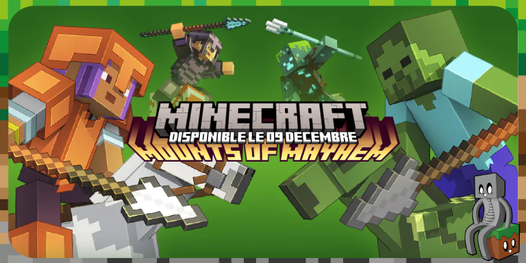 Mounts of Mayhem : la nouvelle mise à jour de Minecraft arrive le 9 décembre 2025