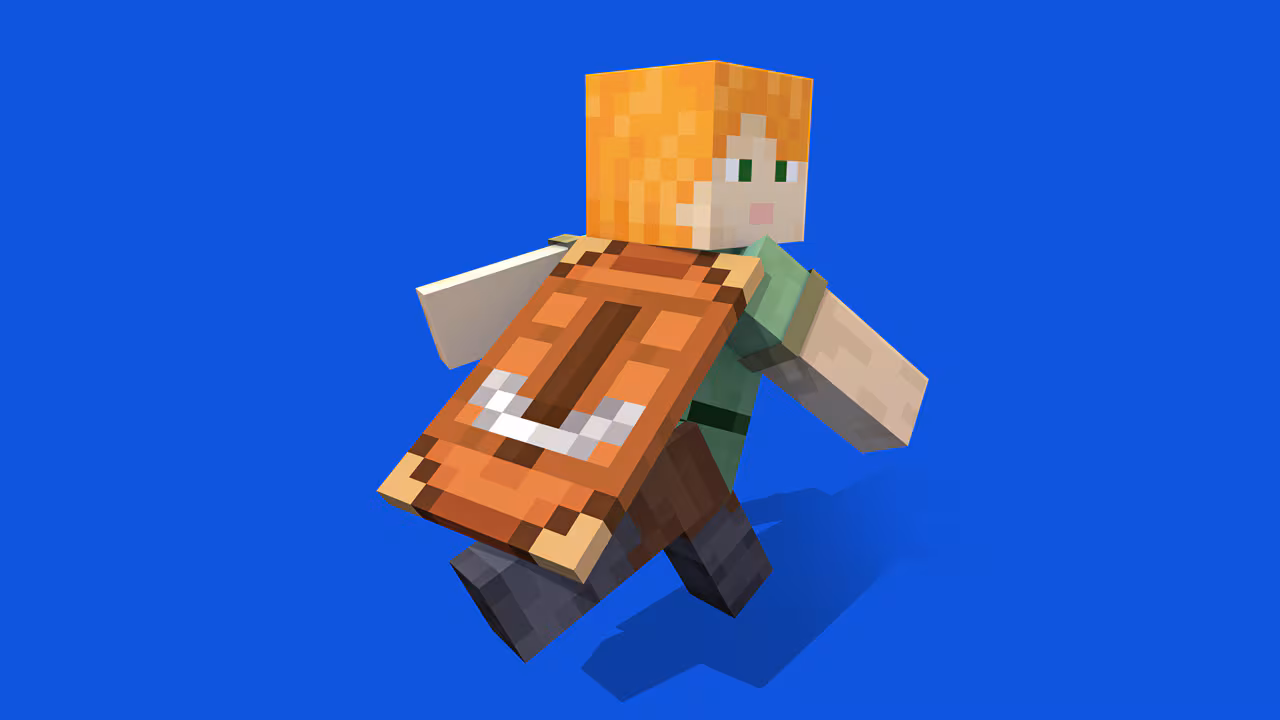 Alex portant la cape Builder Minecraft avec un motif de pioche