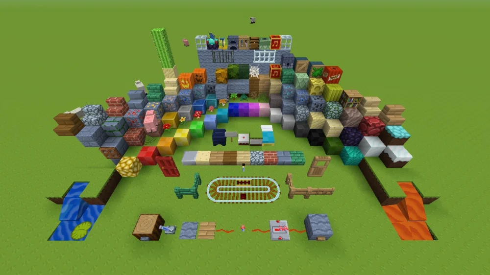Présentation des blocs du Cartoon Texture Pack pour Minecraft