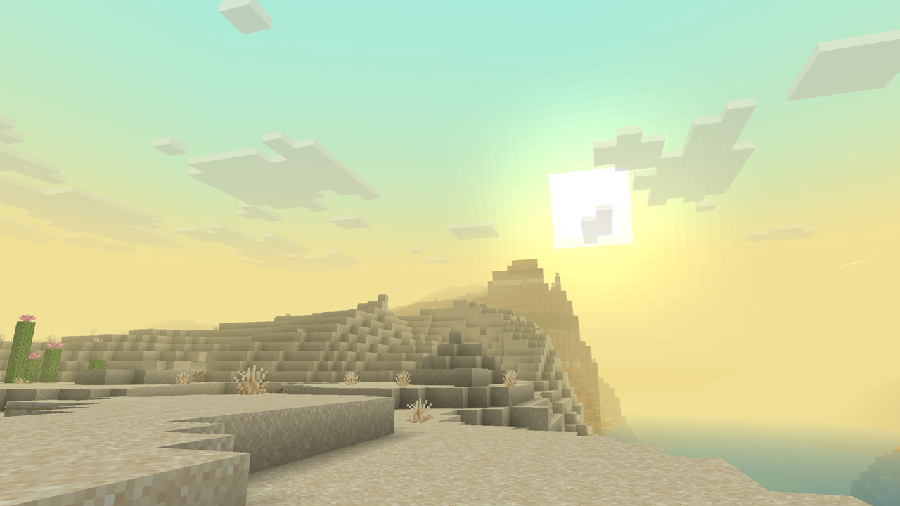 Désert dans Minecraft avec effets visuels de Visual Effects+
