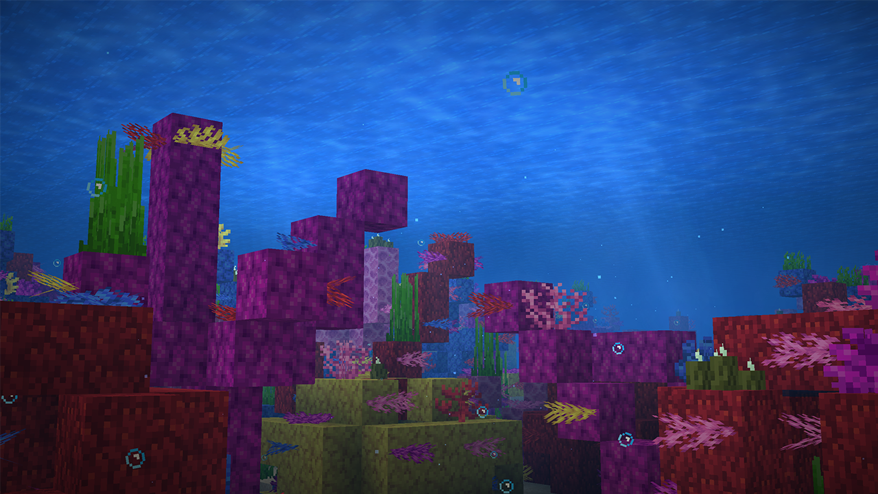 Vue sous-marine dans Minecraft avec Visual Effects+