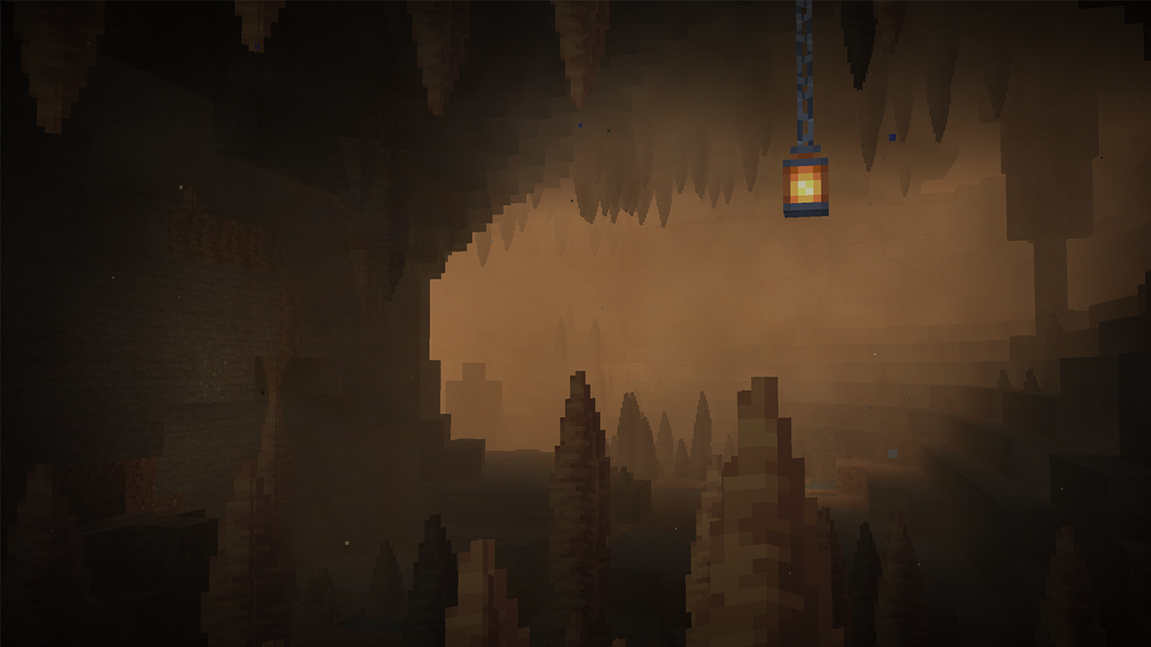 Grotte de spéléothèmes dans Minecraft avec Visual Effects+