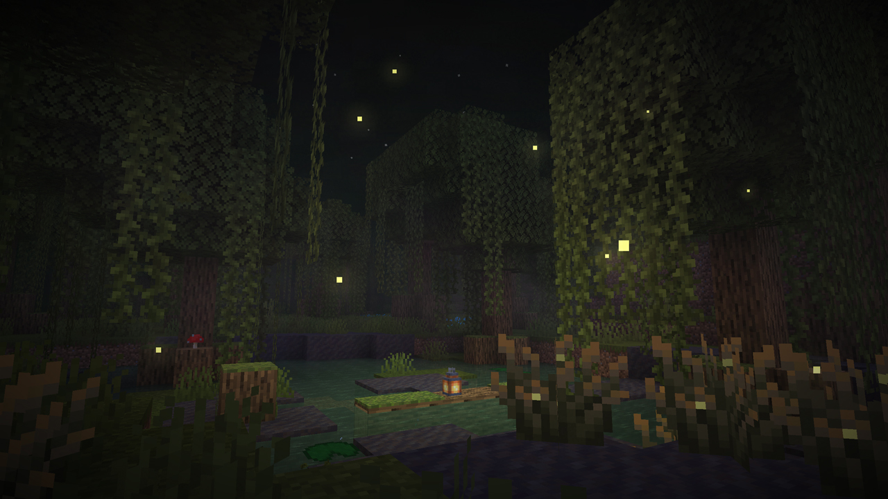 Lucioles dans Minecraft avec le pack Visual Effects+