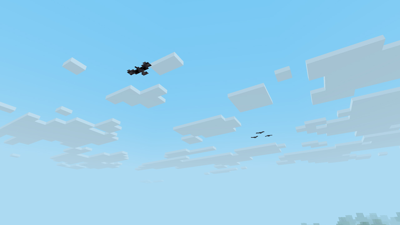 Oiseaux ajoutés comme effet visuel dans Minecraft avec Visual Effects+