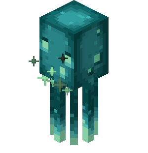 Poulpe luisant de Minecraft nageant dans l’eau.