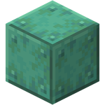 Bloc de cuivre oxydé dans Minecraft.