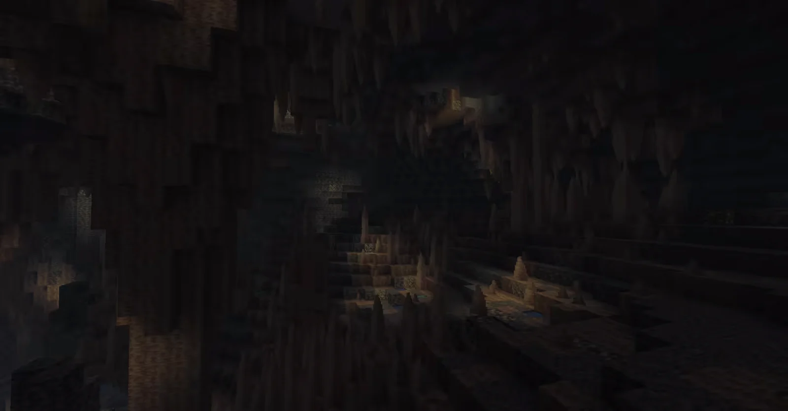 Biome des cavernes de spéléothèmes dans Minecraft.
