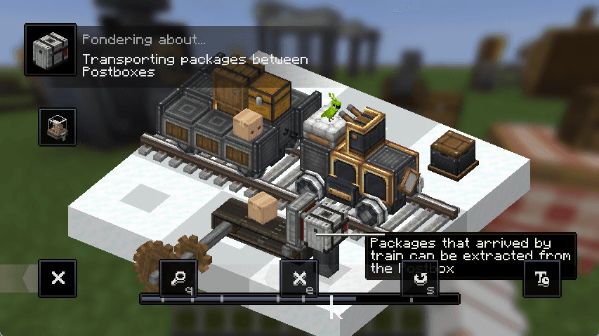 Ponder dans Create Fly Interface Ponder de Create Fly expliquant le fonctionnement d’un mécanisme dans Minecraft