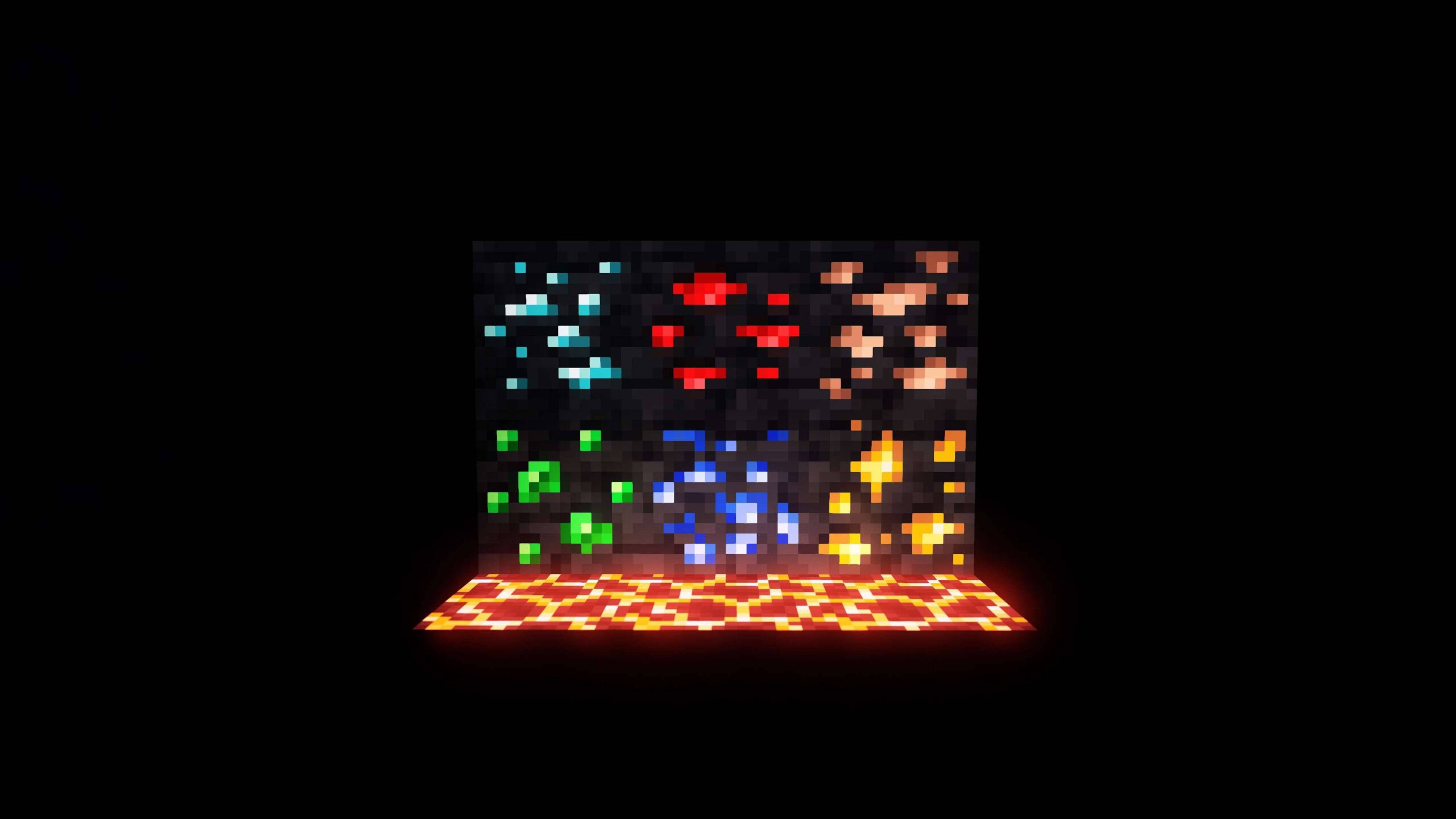 Scène Minecraft avec E-LITE shaders montrant un effet lumineux intense et du bloom