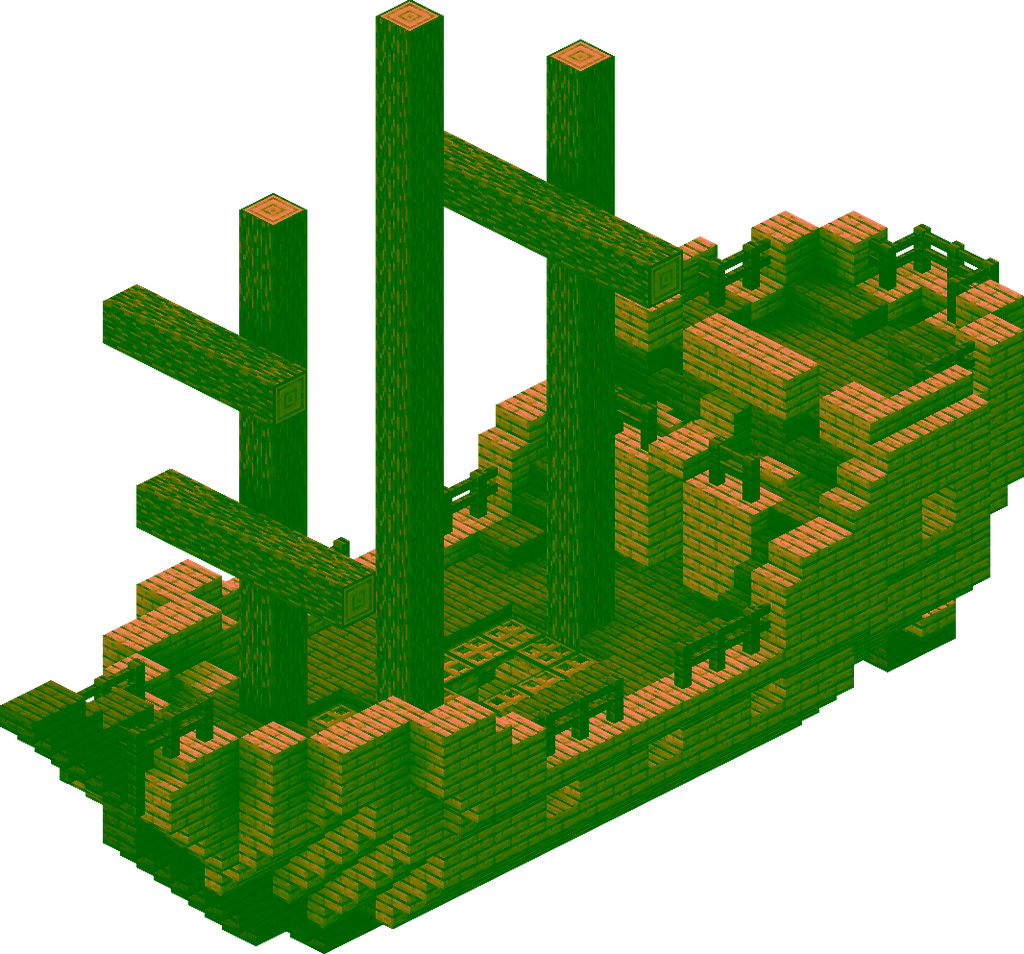 Épave de navire sous l’eau dans un océan profond de Minecraft.