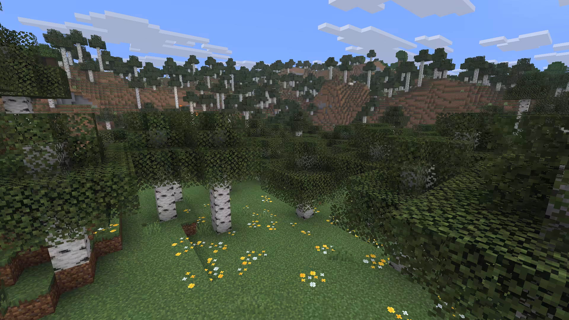 Biome Forêt de bouleaux dans Minecraft.