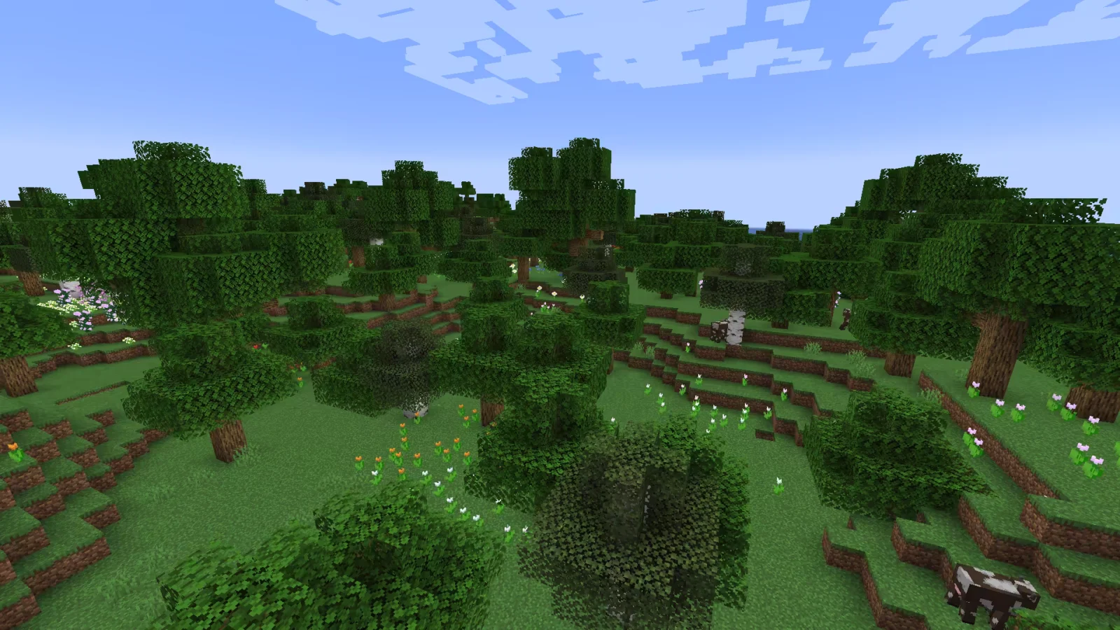 Biome Forêt fleurie dans Minecraft.