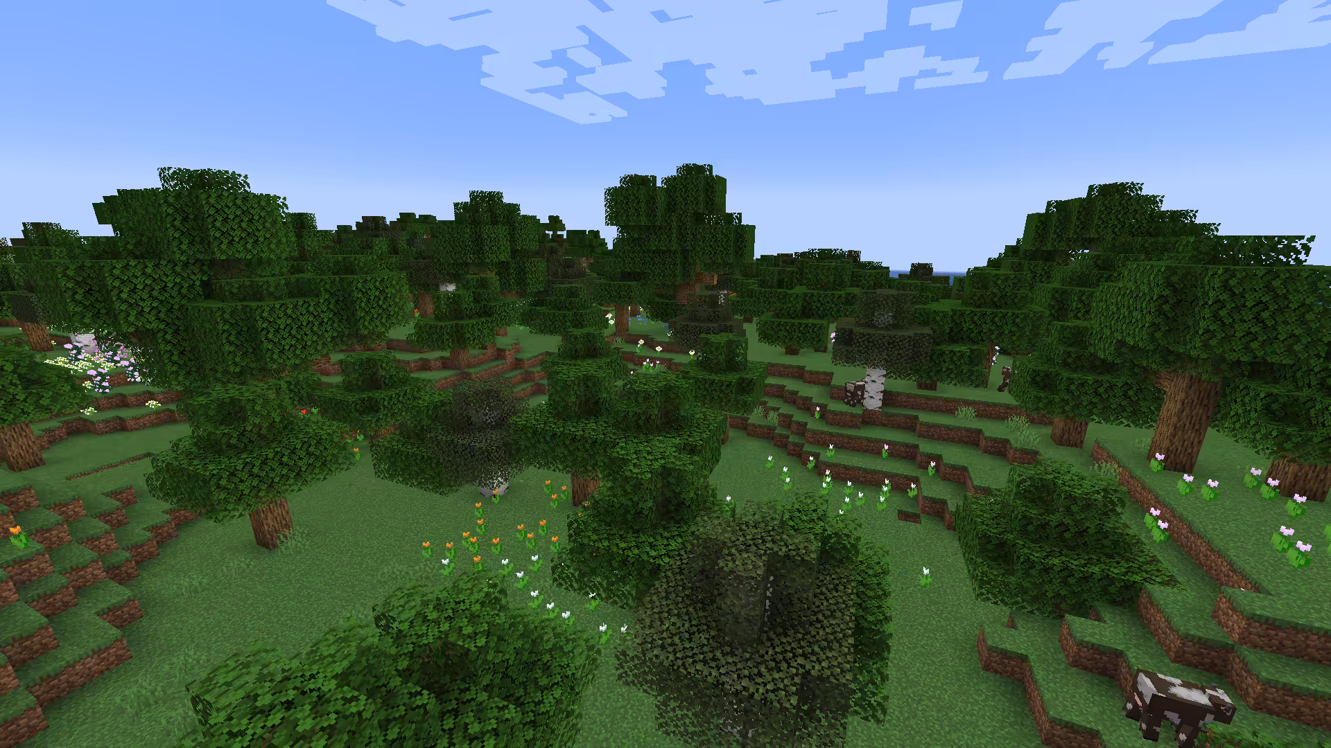 Biome Forêt fleurie dans Minecraft.