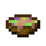 Soupe suspecte de Minecraft servie dans un bol.