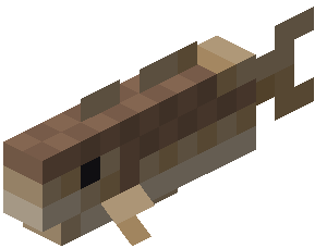 Morue de Minecraft nageant sous l’eau.