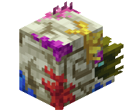 Nautile zombie corallien de Minecraft avec une coquille recouverte de coraux colorés.