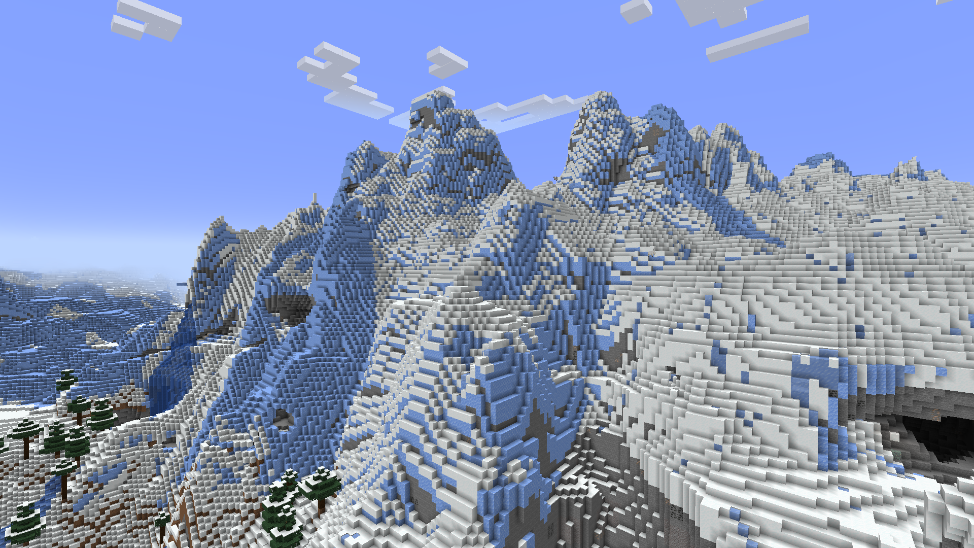 Biome Pics gelés dans Minecraft.
