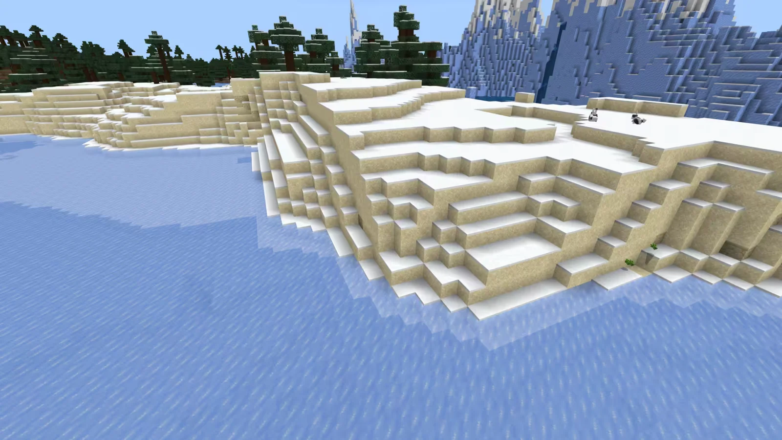 Biome Plage enneigée dans Minecraft.