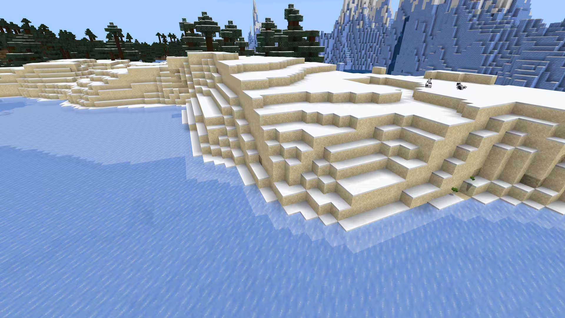 Biome Plage enneigée dans Minecraft.