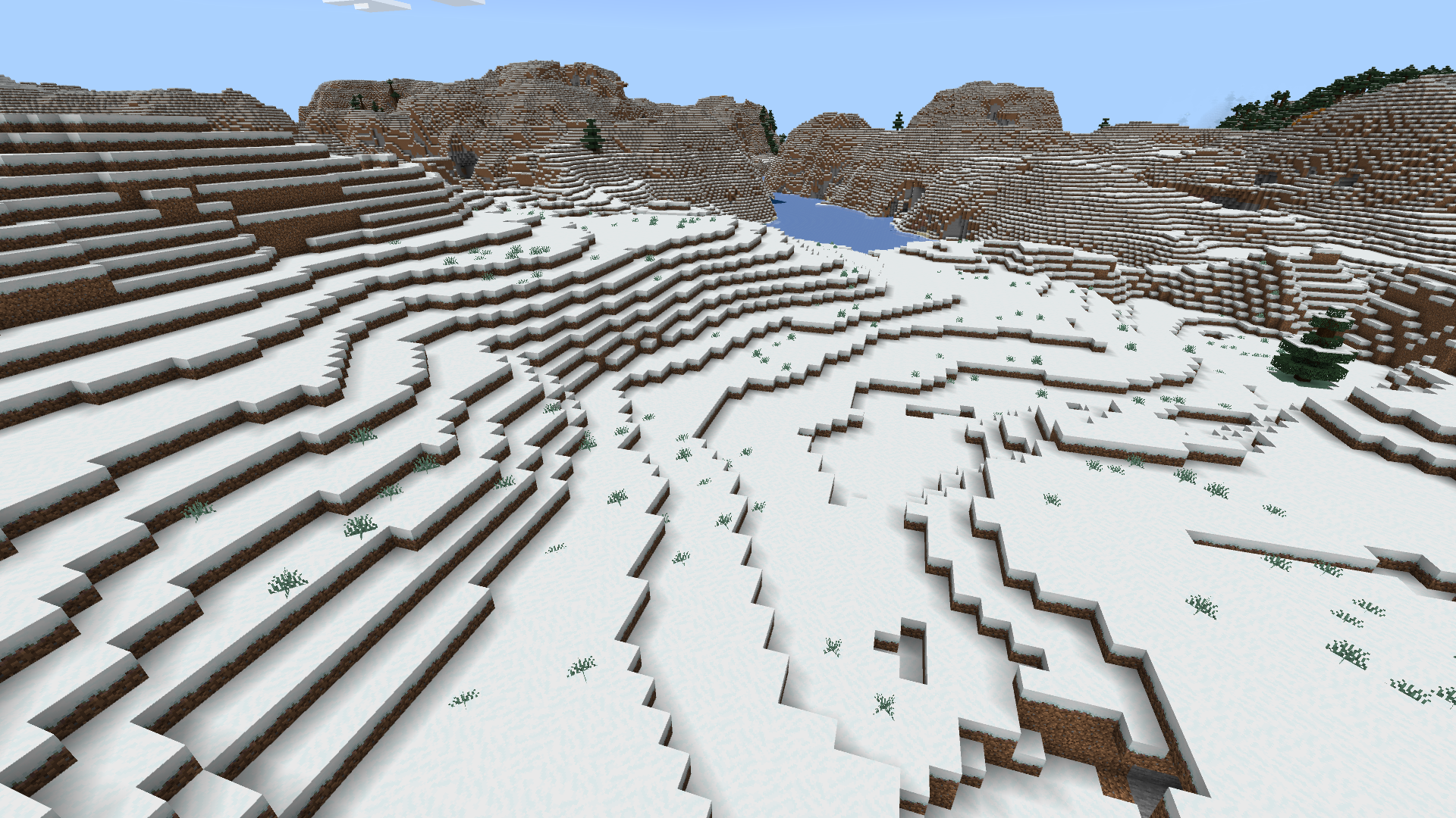 Biome Plaines enneigées dans Minecraft.