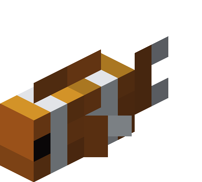 Poisson tropical coloré de Minecraft nageant sous l’eau.