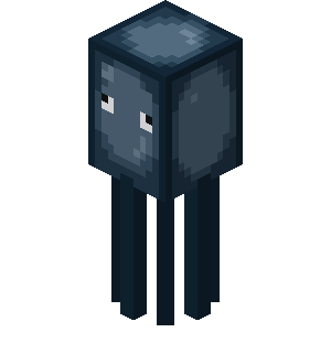 Poulpe nageant sous l’eau dans Minecraft.