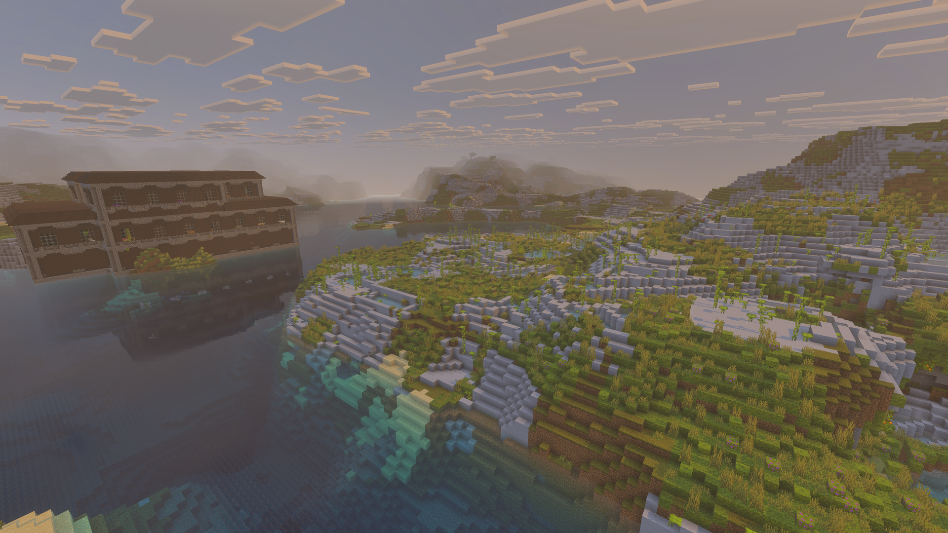 Repérage d’une caverne luxuriante de Minecraft grâce à un arbre d’azalée à la surface.