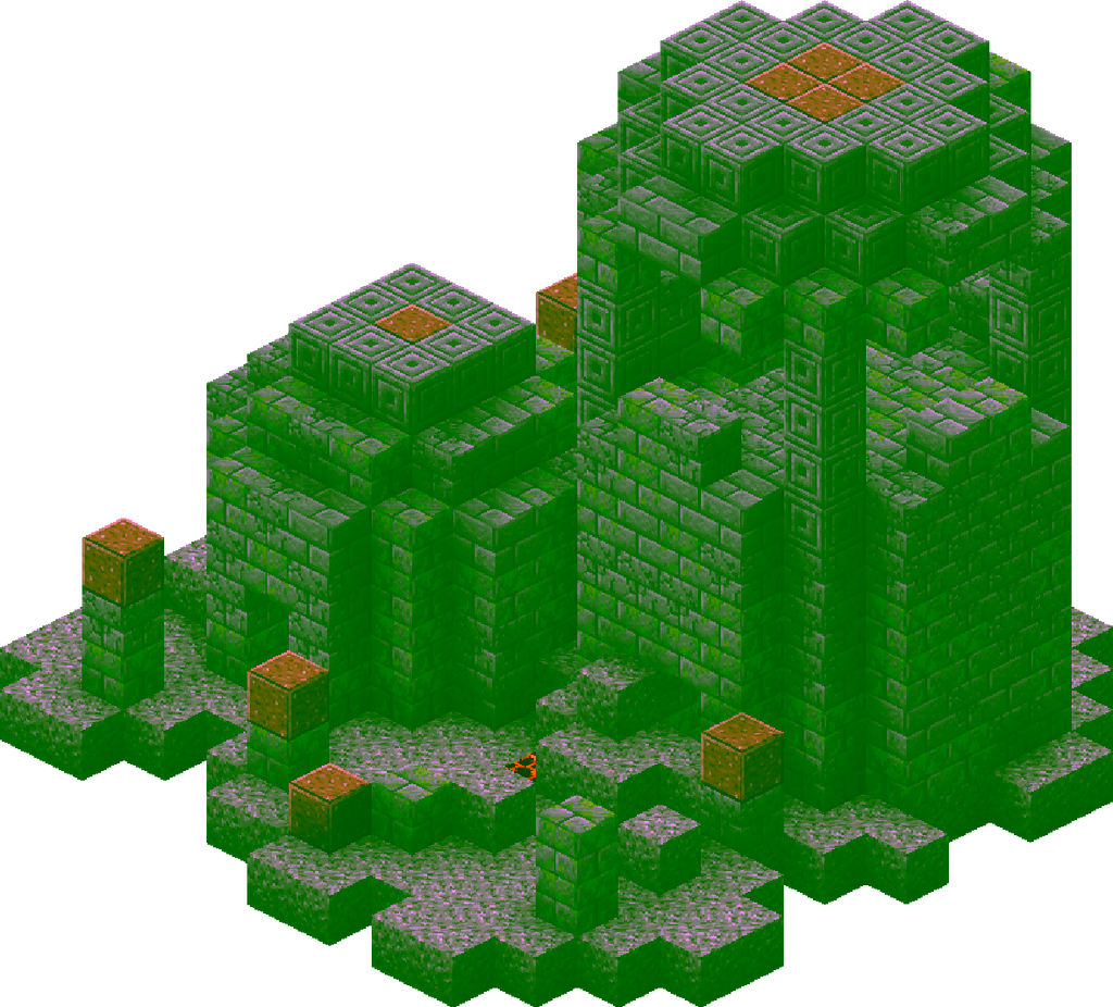 Ruines sous-marines de Minecraft sur le fond d’un océan profond.