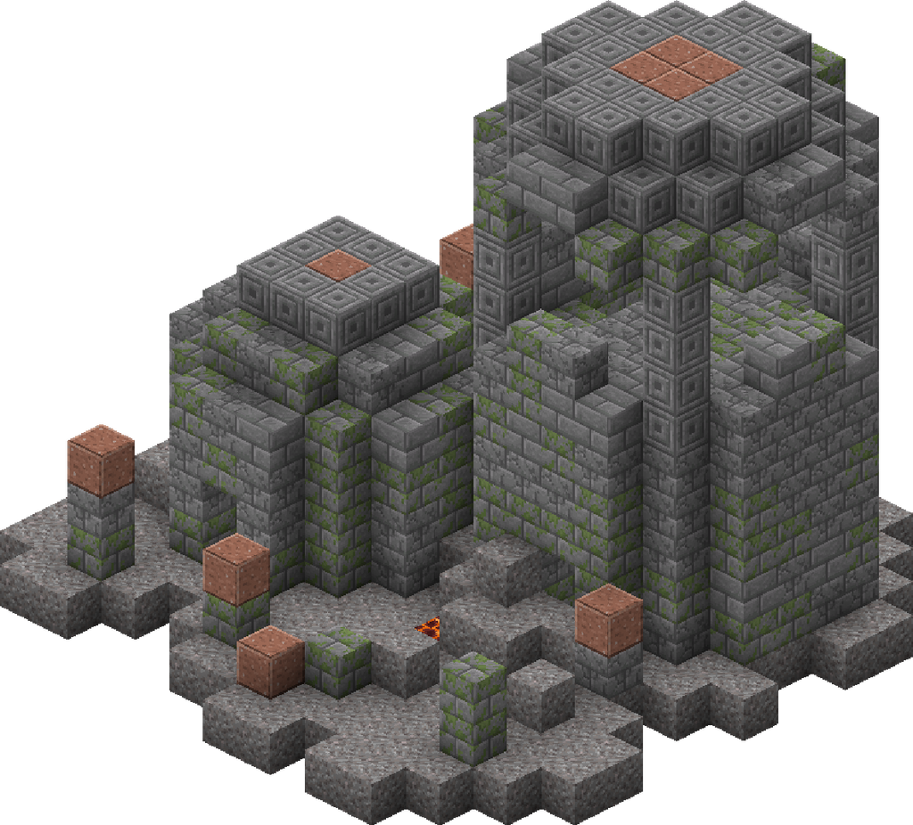 Ruines sous-marines de Minecraft sur le fond de l’océan.