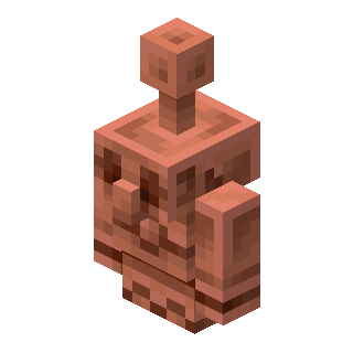 Statue de golem de cuivre dans Minecraft.