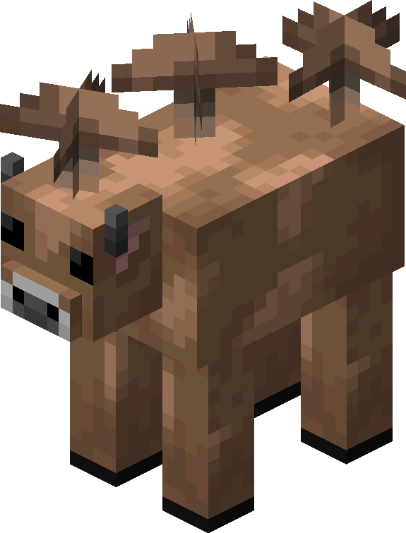 Mooshroom brune de Minecraft avec des champignons bruns sur le dos.