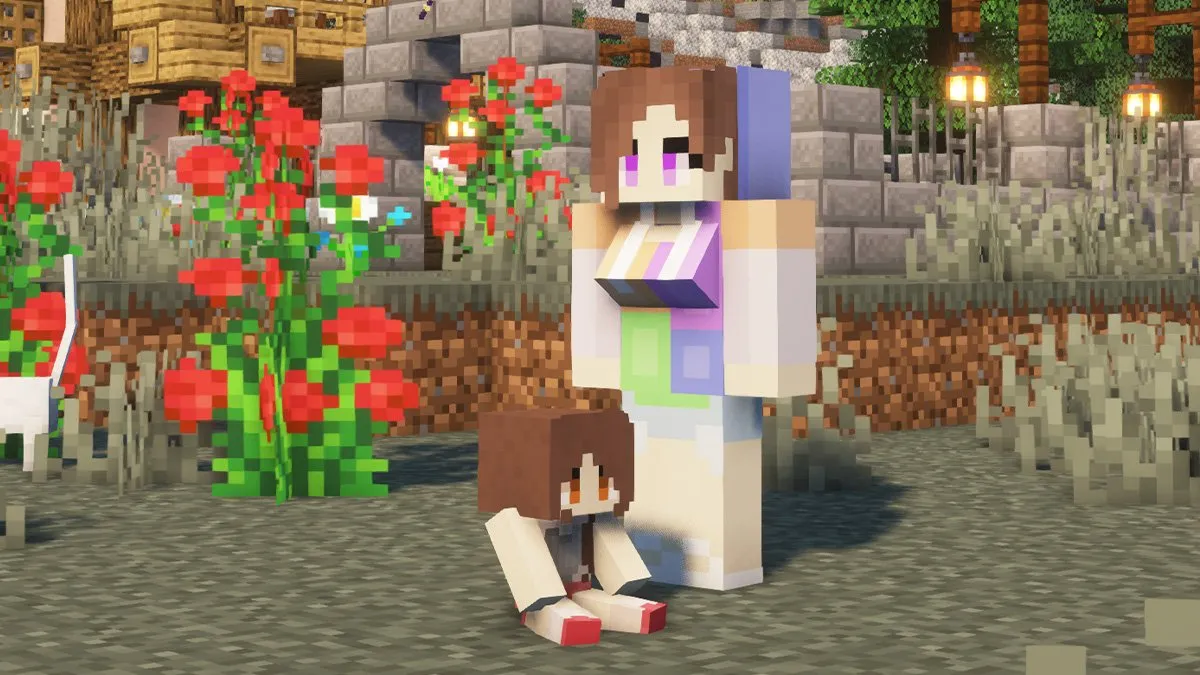 Habitants d’un village Minecraft avec une apparence plus humaine grâce au mod MCA Reborn