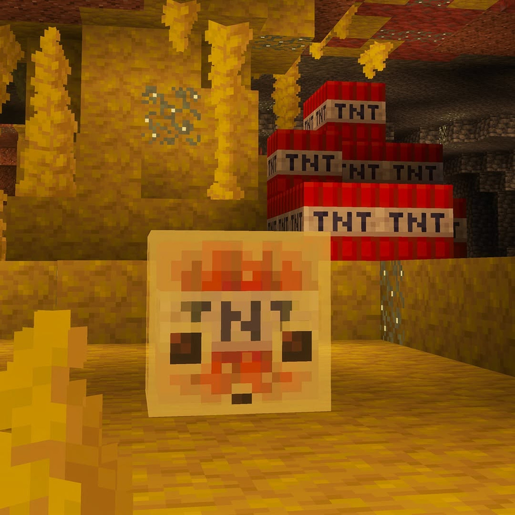 Cubes de soufre dans les cavernes de soufre de Minecraft