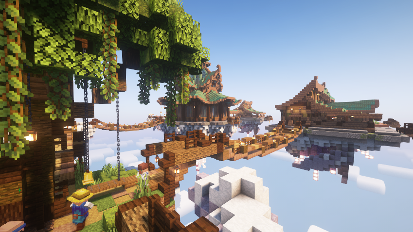 Village céleste dans le mod Minecraft Confluence Otherworld