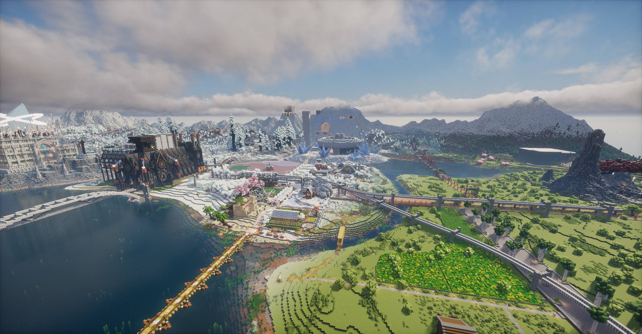 Décor saisonnier avec le mod Ecliptic Seasons dans Minecraft