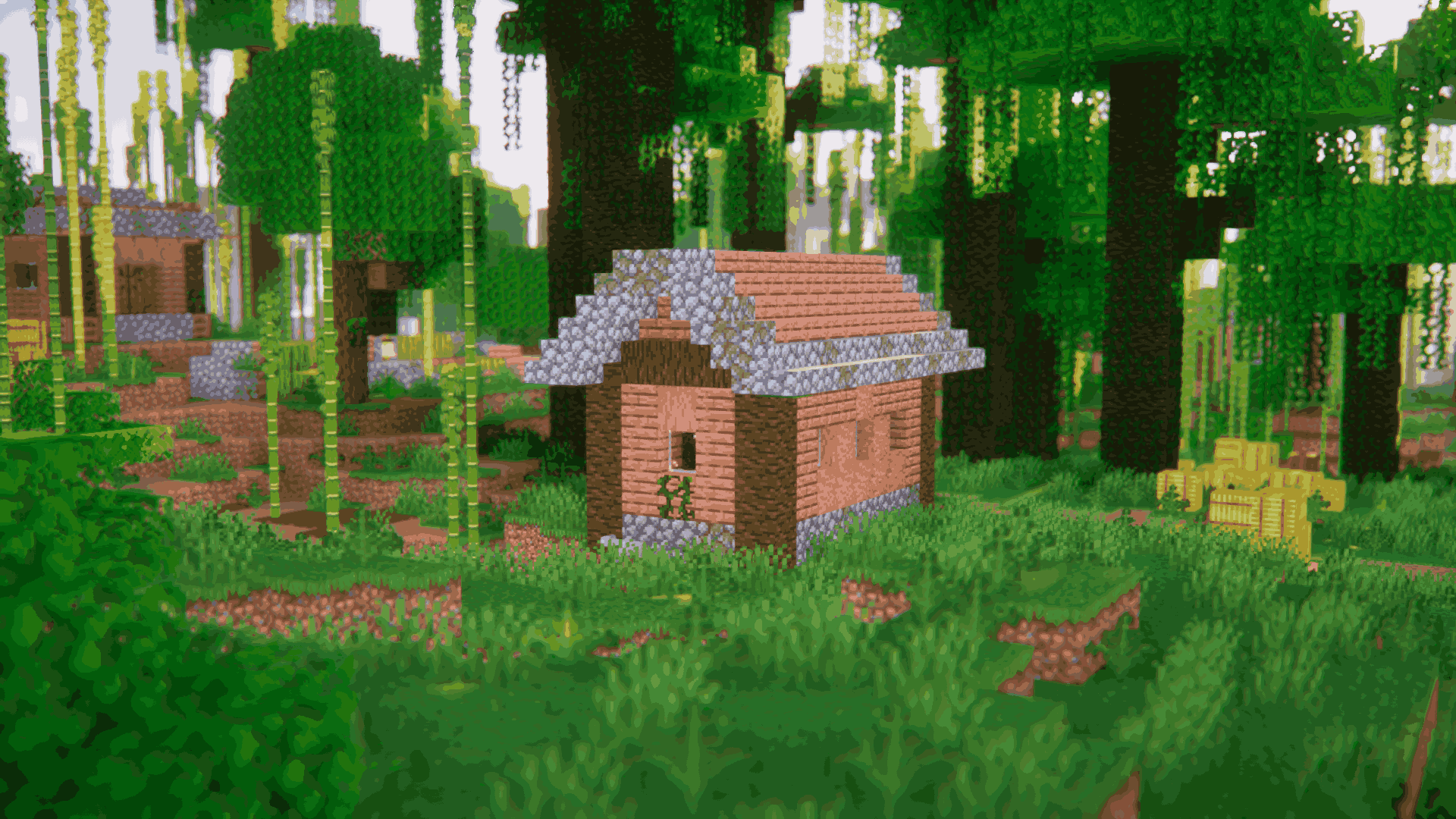 Petite maison de village dans la jungle Minecraft