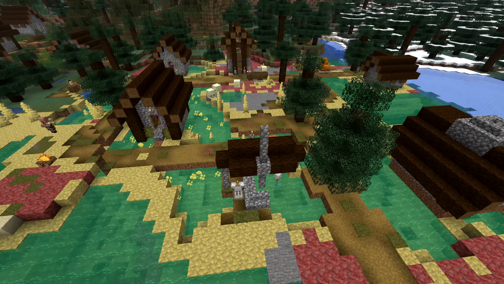 Village généré près d’une caverne de soufre en surface dans Minecraft 26.2