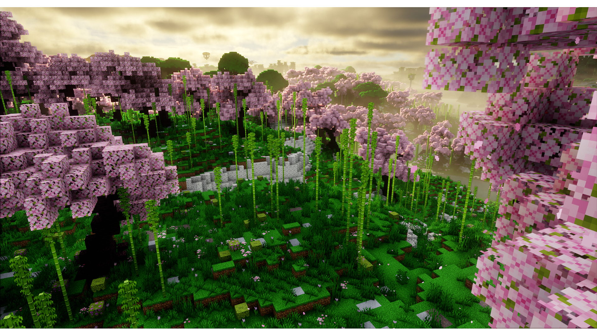 Forêt de cerisiers sur la map Minecraft Sulfuria